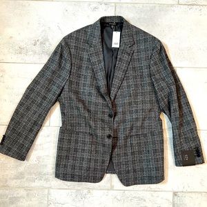 Brand new plaid banana republic suit jacket 42S grey
